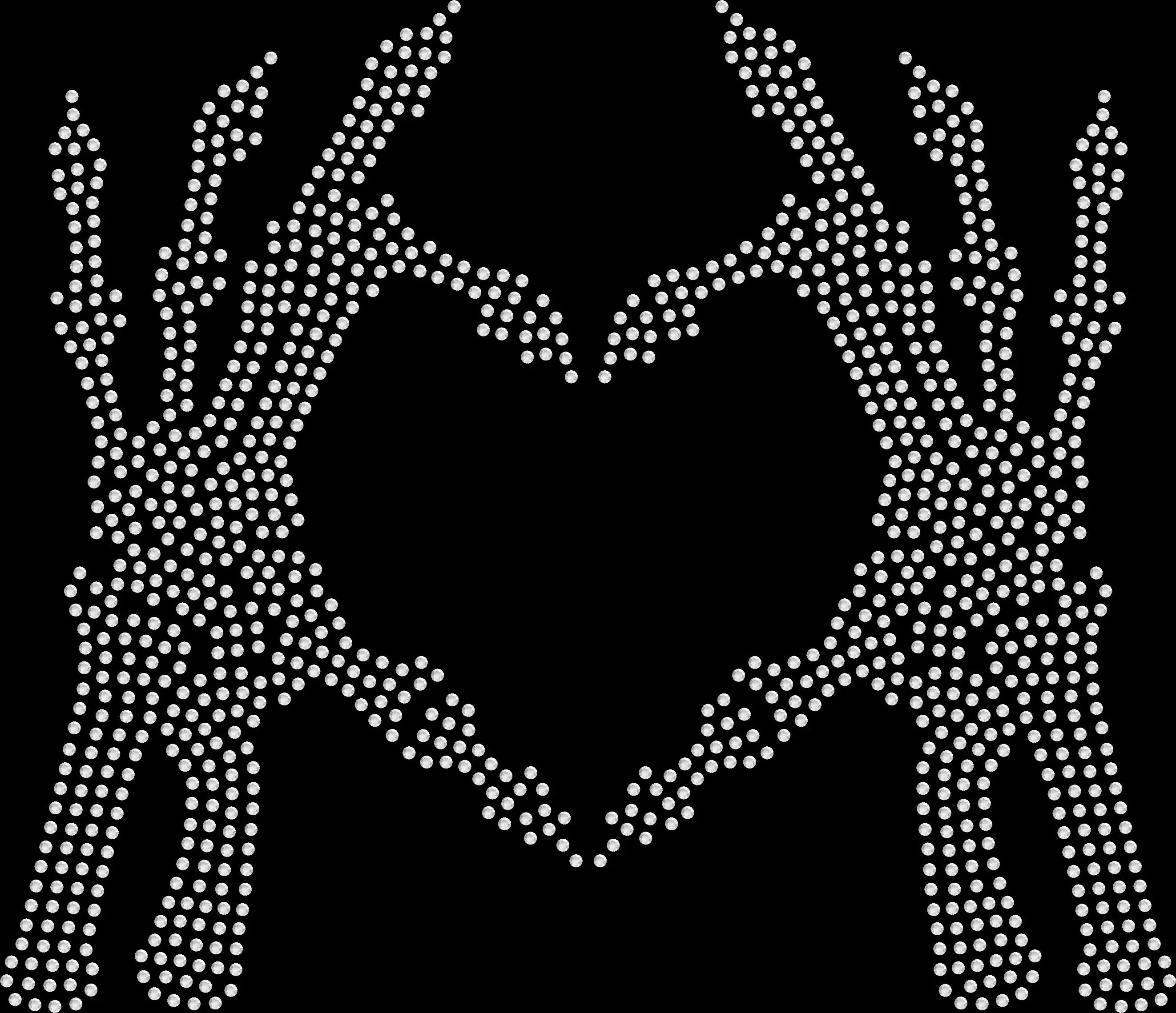 Sparkly Skeleton Hands Heart Rhinestone T-Shirt - 1632 - Gothic Bling Love Tee | Crystal Halloween Gift